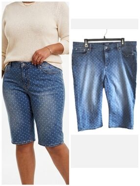 Chaps Bermuda Shorts plus size women's Bermuda length jean shorts plus size 16W